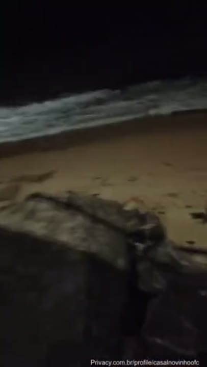 Casalnovinhohot30 transando na praia de noite e gozando na natureza